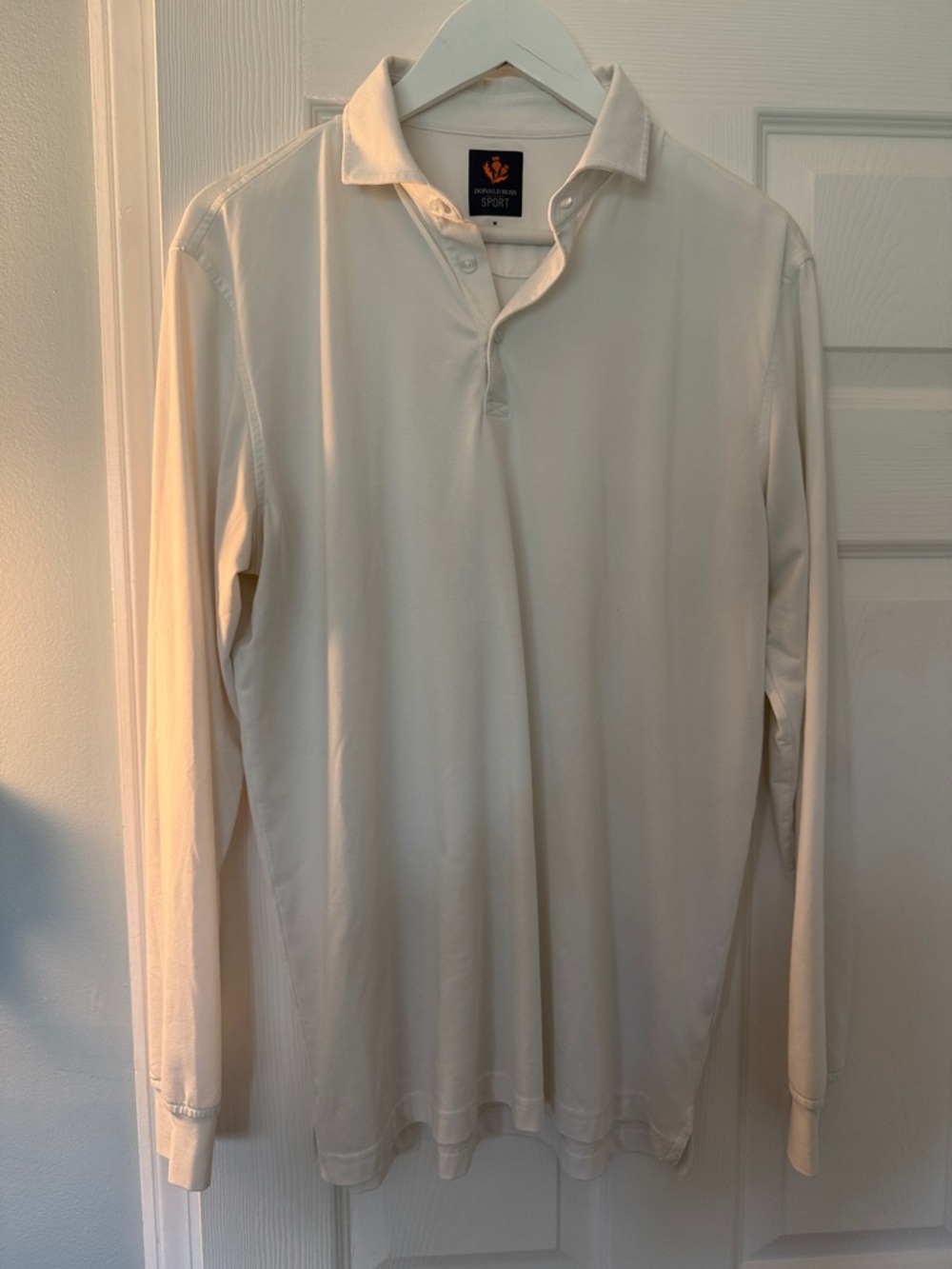 PGA Tour Sport Men's Long Sleeve Polo in Cream